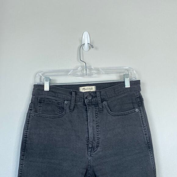 MADEWELL Stovepipe Jeans in Banberry Wash Raw-Hem Size 27 Black Charcoal NA940 - Picture 4 of 10